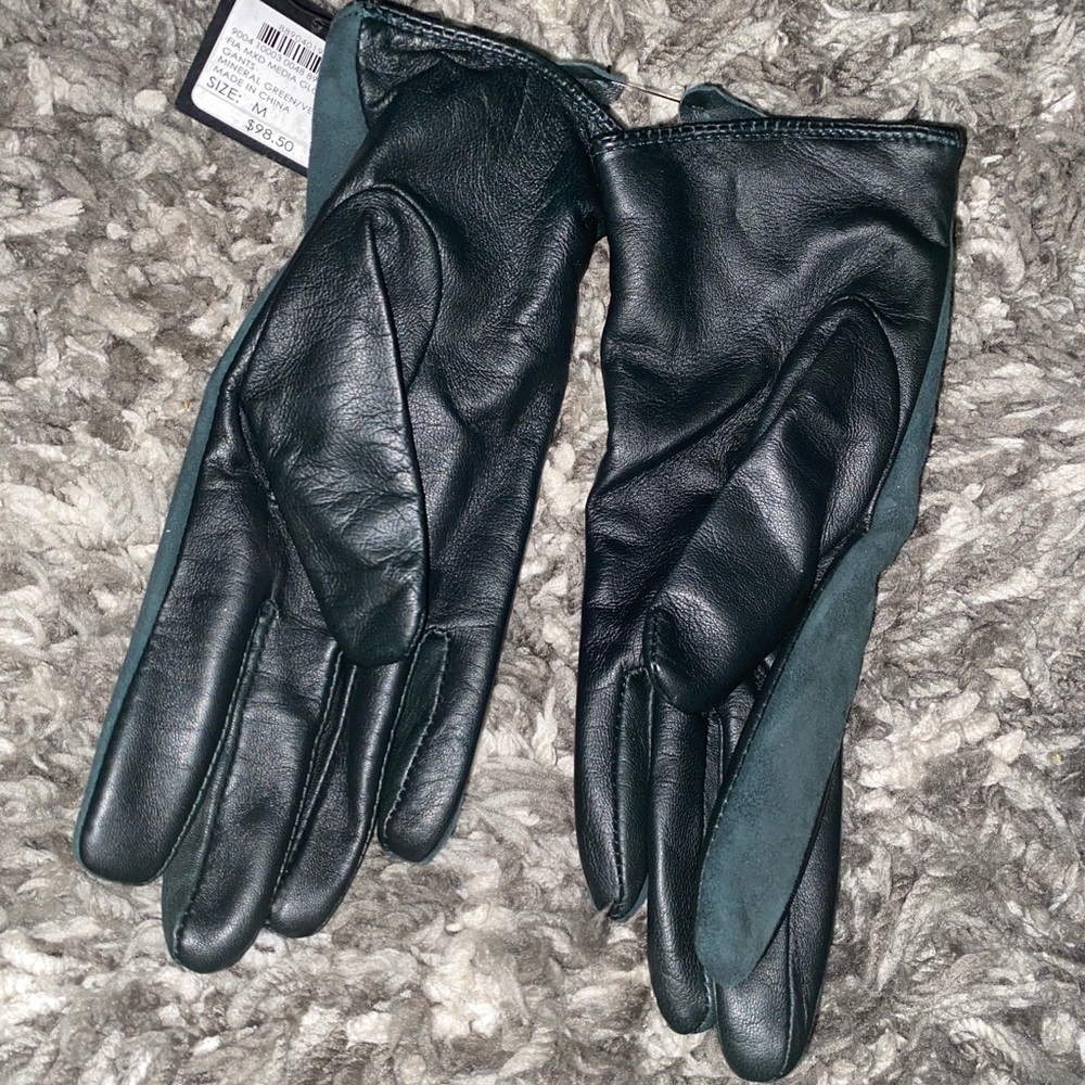 Mineral Green women leather Gloves